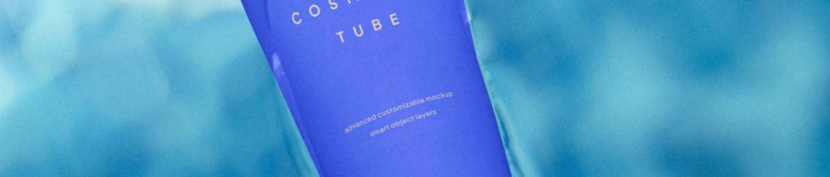 Cream Tube in Water Mockup