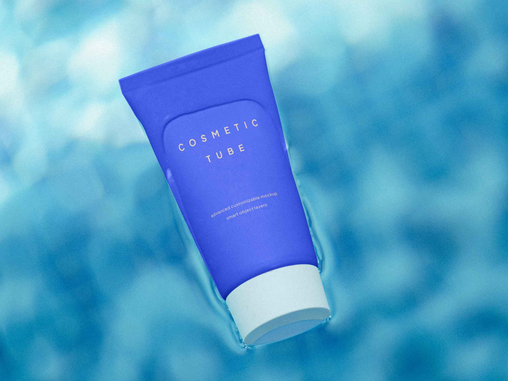 Cream Tube in Water Mockup