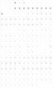Mapa de caracteres da fonte Crunchy