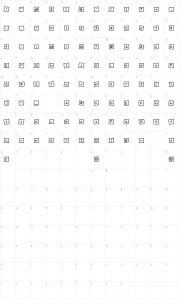 Mapa de caracteres da fonte Cute Notes