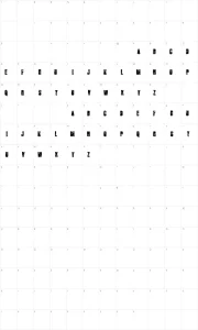 Mapa de caracteres da fonte Cutter
