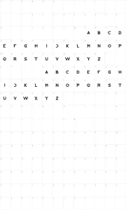 Mapa de caracteres da fonte Cybertooth
