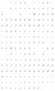 Mapa de caracteres da fonte Cygnet Round