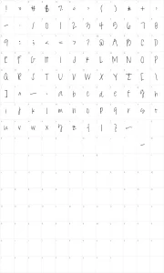 Mapa de caracteres da fonte Daisy Charming