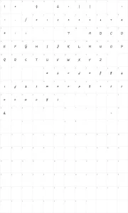Mapa de caracteres da fonte Daisy Script
