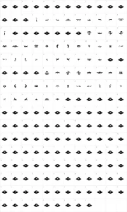 Mapa de caracteres da fonte Damask Dings 1