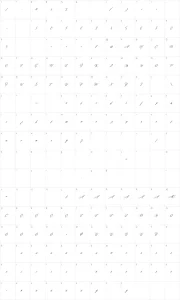 Mapa de caracteres da fonte Dancing in the Moonlight
