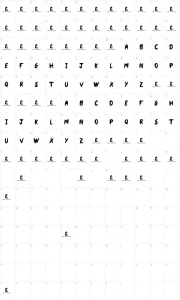 Mapa de caracteres da fonte Dark World