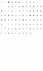 Mapa de caracteres da fonte Dead Font Walking