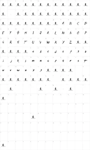 Mapa de caracteres da fonte Dead Island