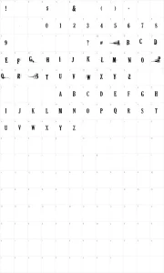 Mapa de caracteres da fonte Dead Secretary