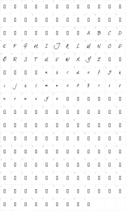 Mapa de caracteres da fonte Dear Joe 5 Casual