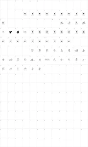 Mapa de caracteres da fonte Delightful Lil Dragons