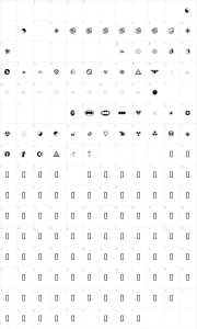 Mapa de caracteres da fonte Devil Inside