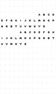 Mapa de caracteres da fonte Discovery