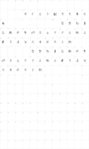 Mapa de caracteres da fonte Disney family 1