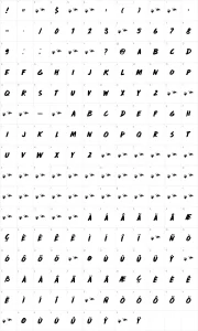 Mapa de caracteres da fonte DK Drop Dead Gorgeous