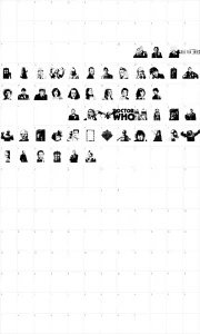 Mapa de caracteres da fonte Doctor Who 2006