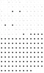 Mapa de caracteres da fonte Dolphin Sans