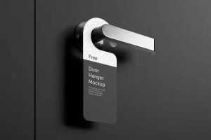Door Hanger on Handle Mockup