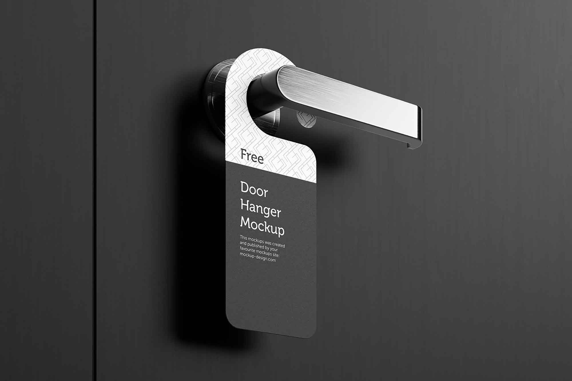 Door Hanger on Handle Mockup