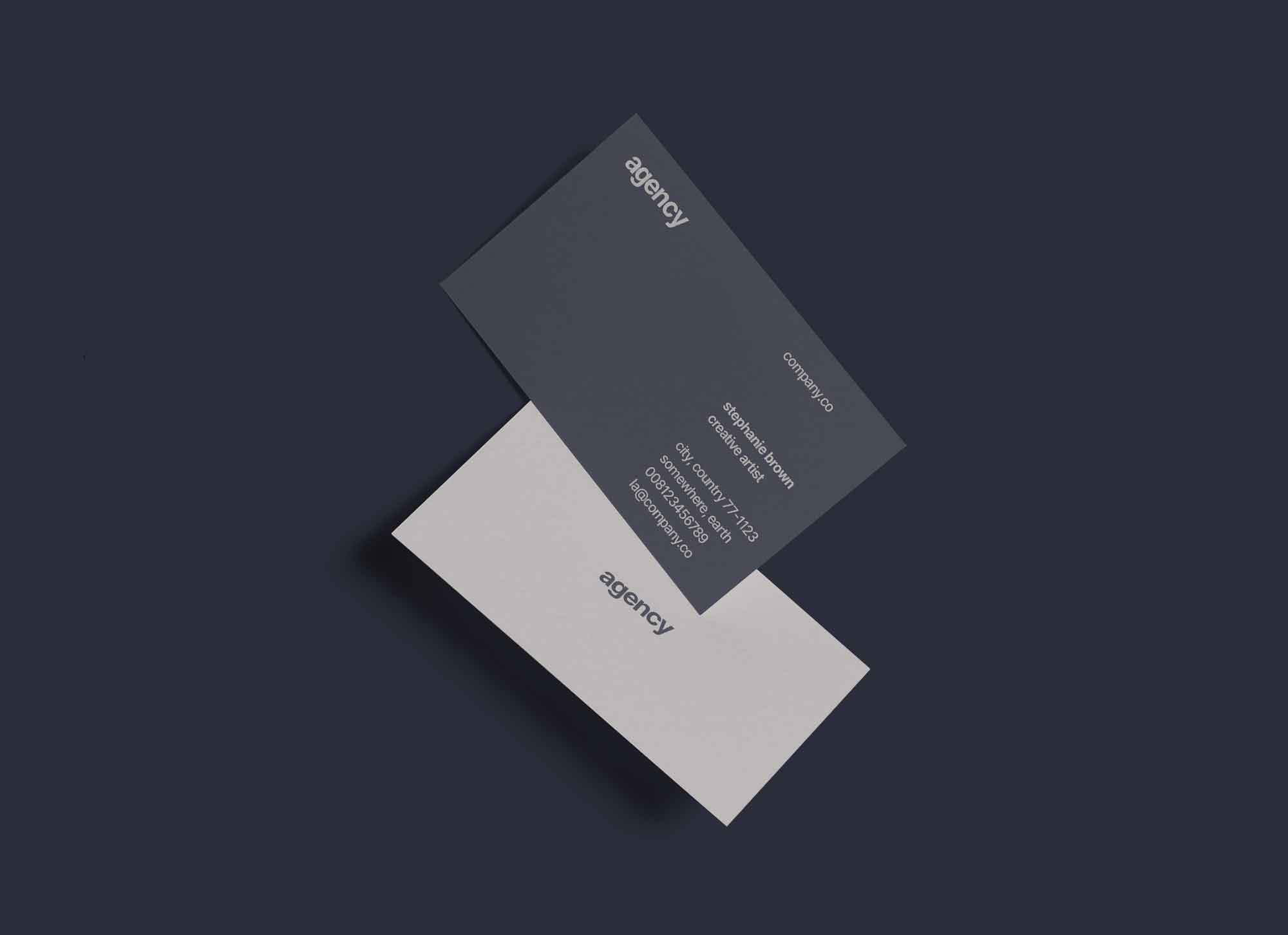 Double Sided Business Card Mockup