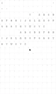Mapa de caracteres da fonte Drift Type