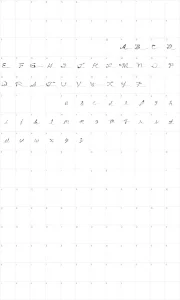 Mapa de caracteres da fonte Drunk Tattoo