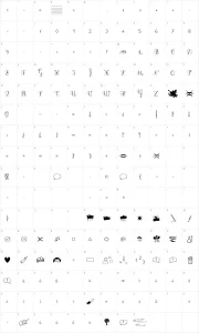 Mapa de caracteres da fonte DuCahier