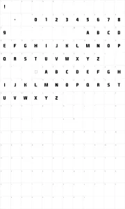 Mapa de caracteres da fonte EA Font