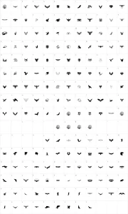 Mapa de caracteres da fonte Eagle