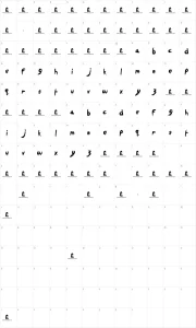 Mapa de caracteres da fonte Eating You Alive