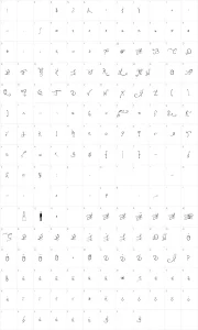 Mapa de caracteres da fonte Edward's Wedding