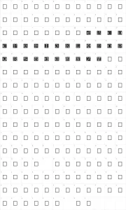 Mapa de caracteres da fonte Eileen Caps