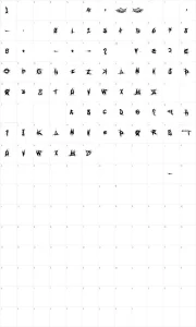 Mapa de caracteres da fonte El&Font Gohtic!
