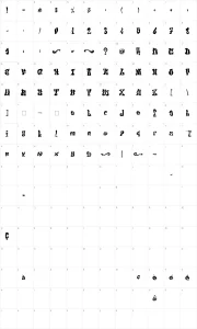 Mapa de caracteres da fonte El&Font