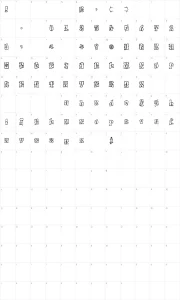 Mapa de caracteres da fonte El&Font Tag!
