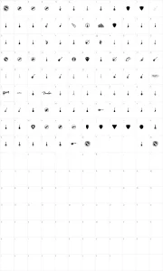 Mapa de caracteres da fonte Electric Guitar Icons