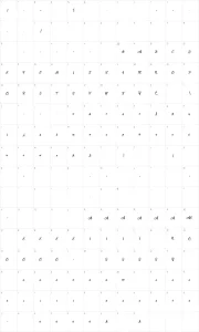Mapa de caracteres da fonte Elegant and Sensational