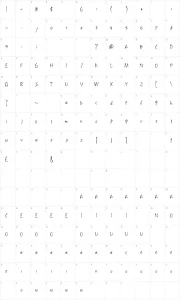Mapa de caracteres da fonte Embrush