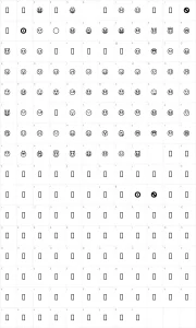 Mapa de caracteres da fonte Emoticons
