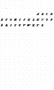 Mapa de caracteres da fonte Engravier Initials