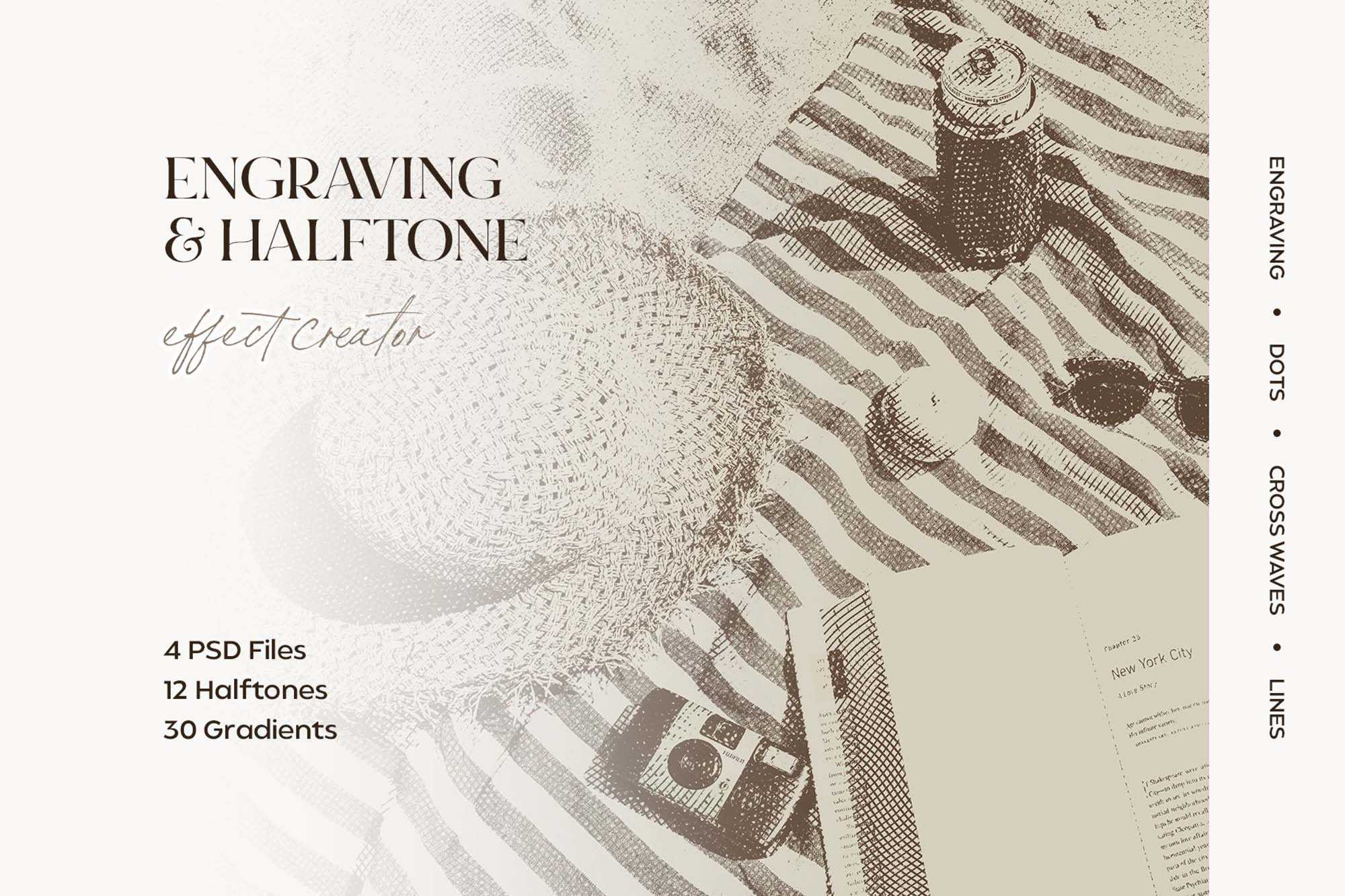 Engraving & Halftone Effects (PSD)