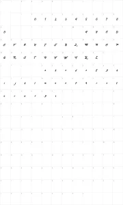 Mapa de caracteres da fonte Enlighten your Destiny