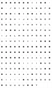 Mapa de caracteres da fonte Enter The Grid