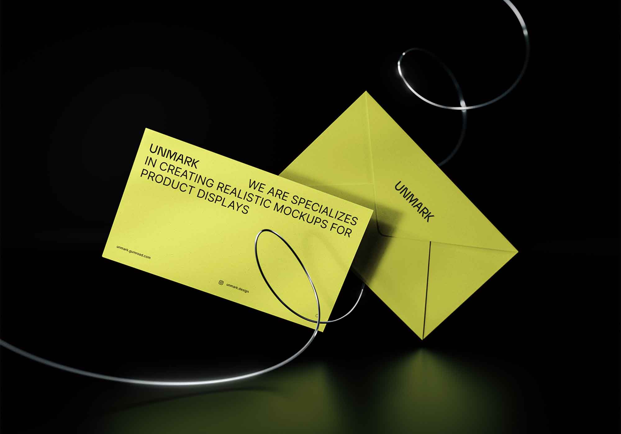 Envelope Mockup with Surface Reflection