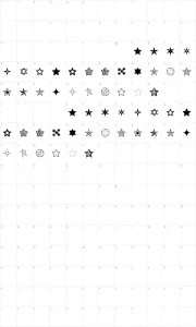 Mapa de caracteres da fonte Estrellass TFB