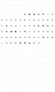 Mapa de caracteres da fonte Eyes