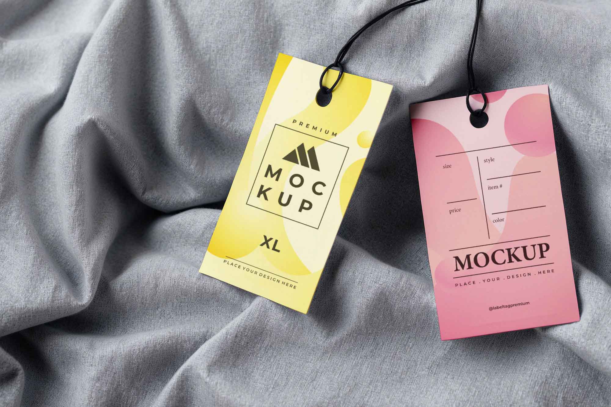 Fabric Label Tags Mockup