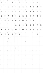Mapa de caracteres da fonte Fallout Font